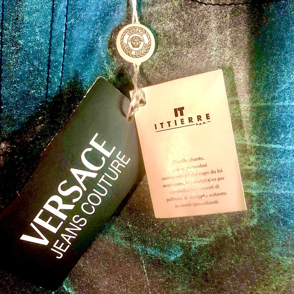 Vintage Versace Couture Leather Jeans